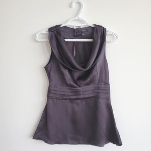 Banana Republic | Cowl neck dressy top - Size 0P in dark eggplant/grey colour